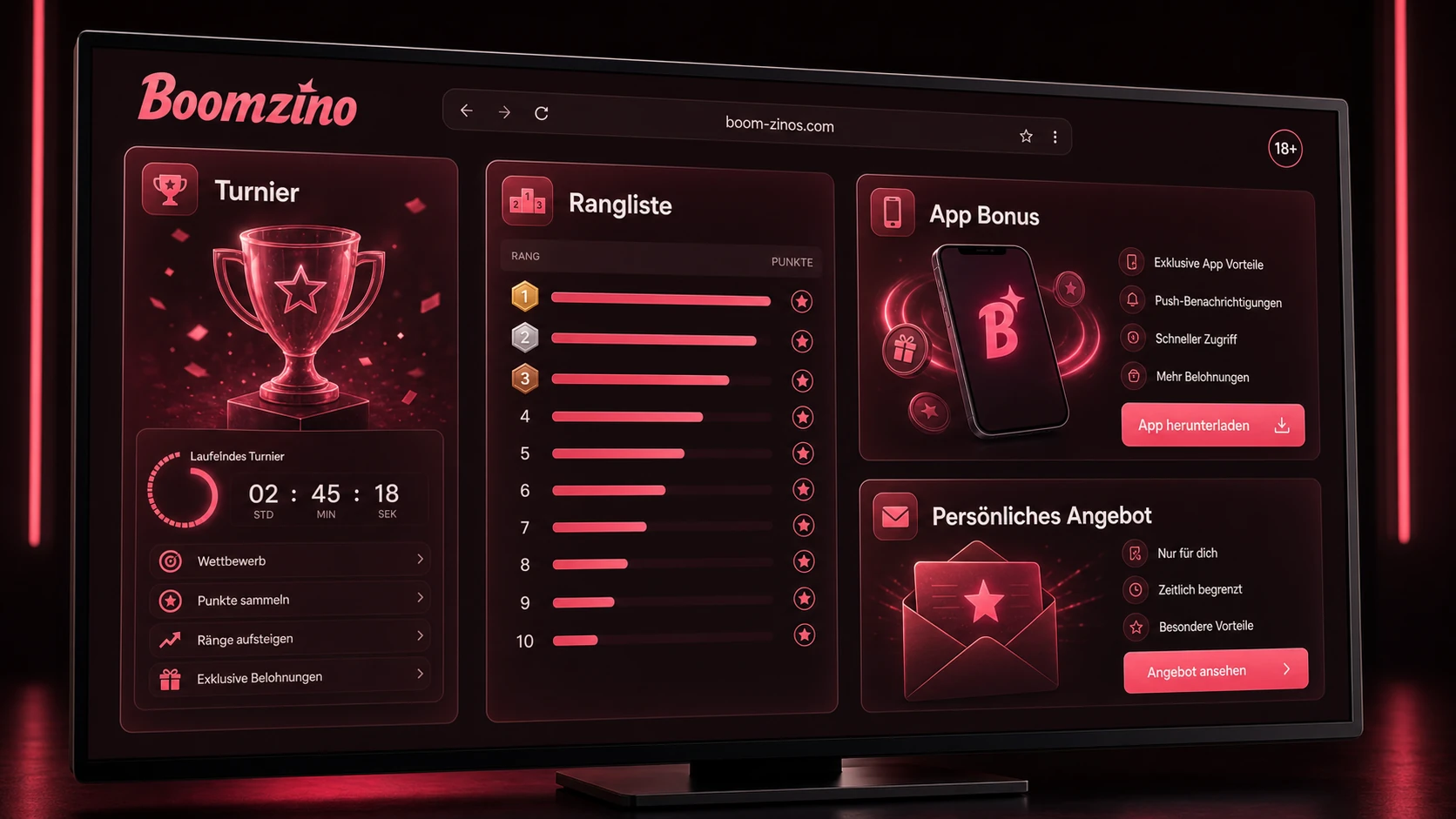 Turniere, App-Bonus und persönliche Angebote