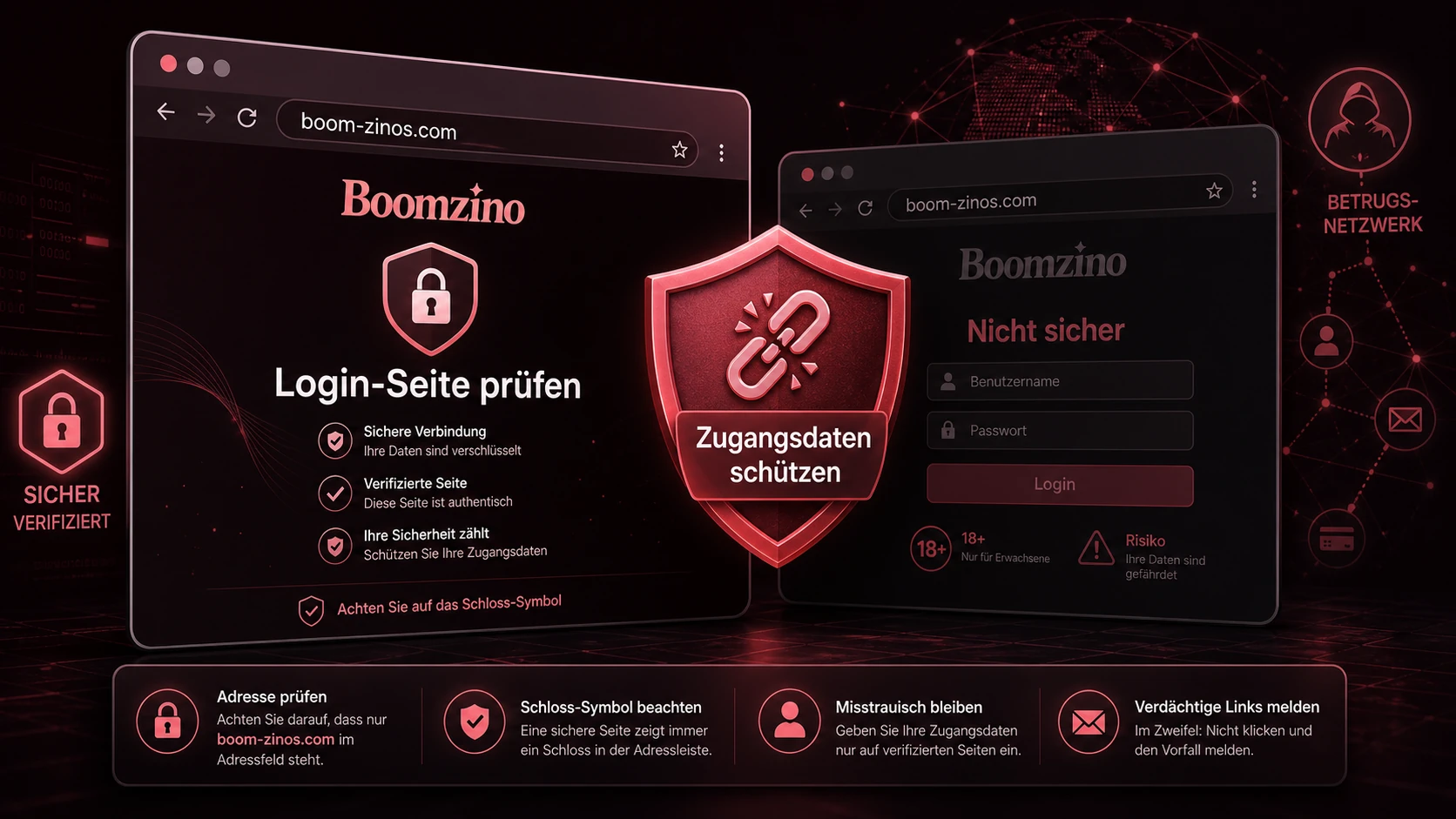 Gefälschte Login-Seiten und betrügerische Netzwerke