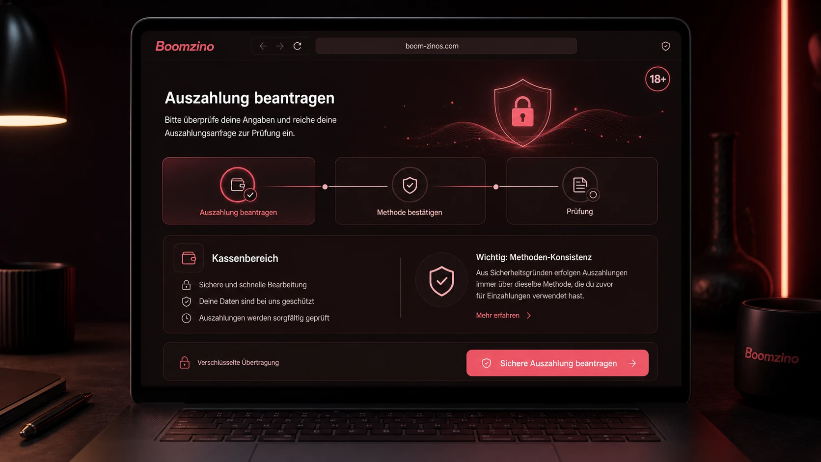 Boomzino Auszahlung: Wie man die Auszahlung beantragt